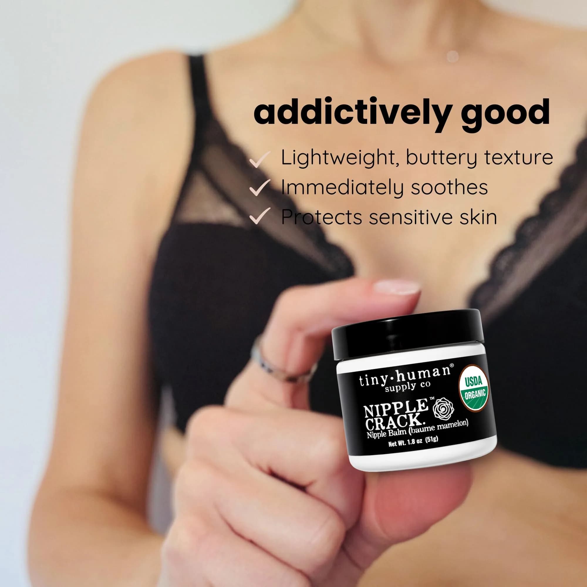 Tiny Human Supply Co Nipple Crack USDA Organic Balm 3.6 oz (1.8 oz x 2) | Soothes & Protects Nipples - view 7