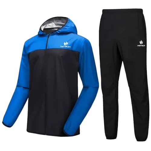 HOTSUIT Sauna Suit for Men Weight Loss Sweat Suits Jacket Pant Full Body Blue 5XL | Enhance Workout Effect thumbnail 1