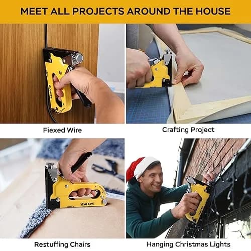 YEAHOME Heavy Duty Upholstery Staple Gun 4-in-1 | Rust-Proof Steel, 4000 Staples, Adjustable Power thumbnail 6