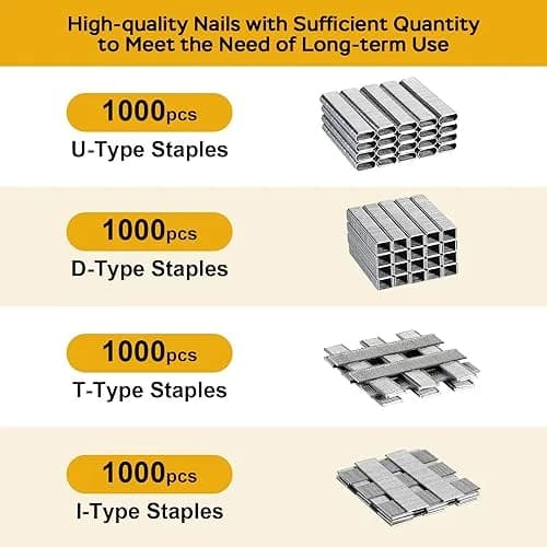 YEAHOME Heavy Duty Upholstery Staple Gun 4-in-1 | Rust-Proof Steel, 4000 Staples, Adjustable Power thumbnail 3