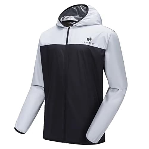 HOTSUIT Men's Sauna Suit Jacket White L | Enhances Workout Effect, Increases Sweat 5x thumbnail 3
