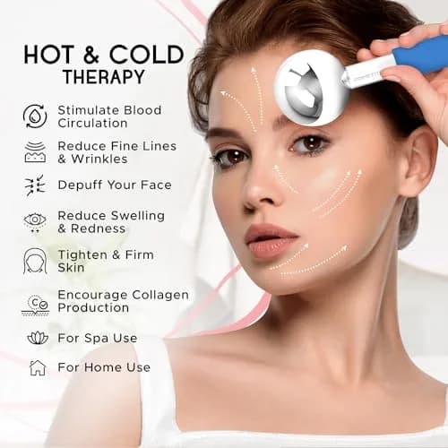 PRIME Fitness Ice Globes for Facials | Unbreakable Steel Cooling Roller | Cryo Sticks for Face & Eyes | Skin Care Massager (Blue, 2 Count) thumbnail 4