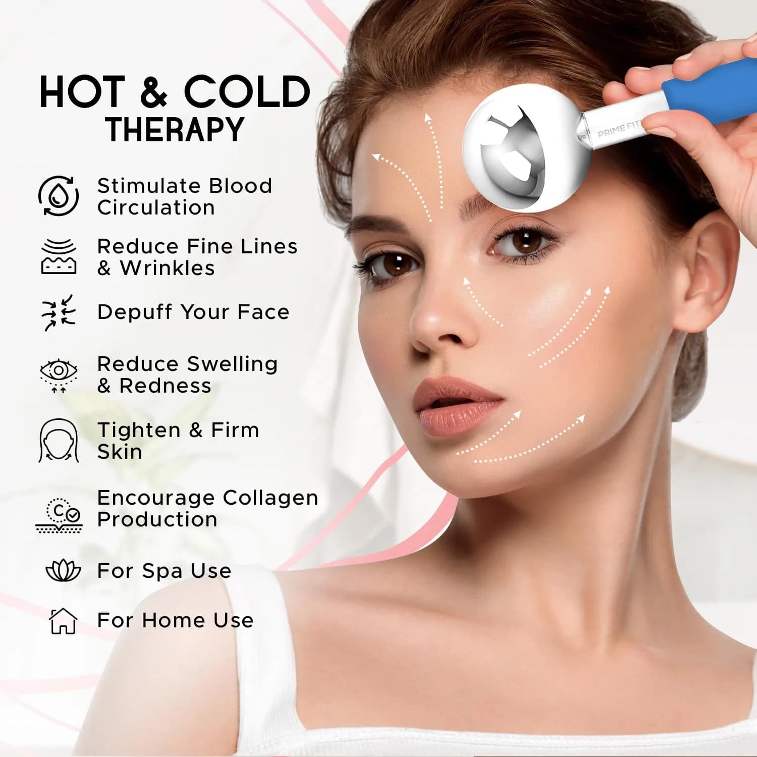 PRIME Fitness Ice Globes for Facials | Unbreakable Steel Cooling Roller | Cryo Sticks for Face & Eyes | Skin Care Massager (Blue, 2 Count) - view 4
