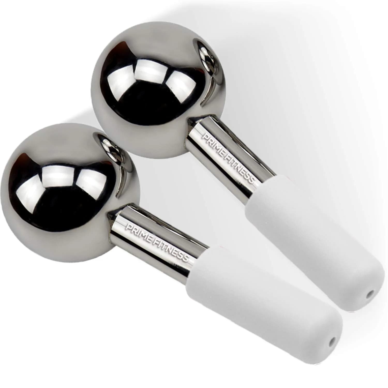PRIME Fitness Ice Globes for Facials | Unbreakable Steel Cooling Roller 2 Count (Pack of 1) | Stimulate Circulation, Reduce Puffiness, Wrinkles