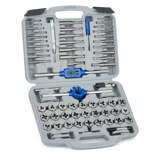 Orion Motor Tech 66pc SAE & Metric Tap & Die Set | Heavy-Duty Thread Repair & Extraction Kit with Screw Extractors (66 pcs, GCr15 Steel) thumbnail 1