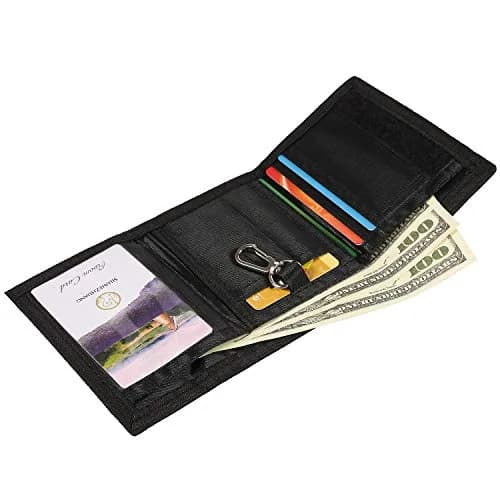 AI-DEE RFID Trifold Canvas Outdoor Sports Wallet for Kids - Pure Grey | Hook & Loop Closure - view 2