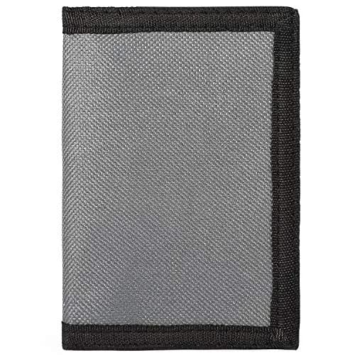 AI-DEE RFID Trifold Canvas Outdoor Sports Wallet for Kids - Pure Grey | Hook & Loop Closure - view 3