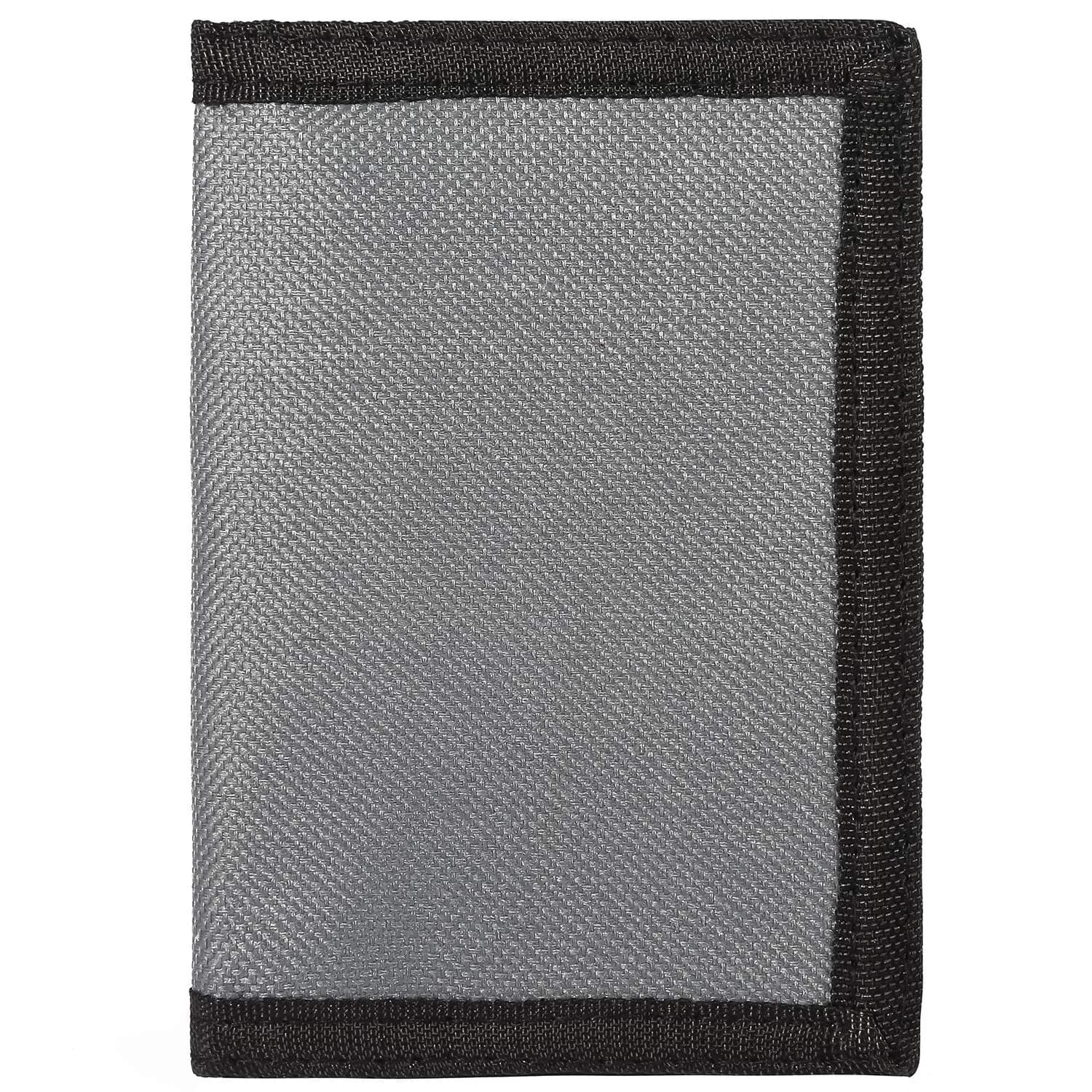AI-DEE RFID Trifold Canvas Outdoor Sports Wallet for Kids - Pure Grey | Hook & Loop Closure thumbnail 3