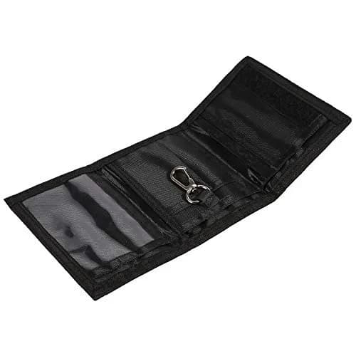 AI-DEE RFID Trifold Canvas Outdoor Sports Wallet for Kids - Pure Grey | Hook & Loop Closure - view 4