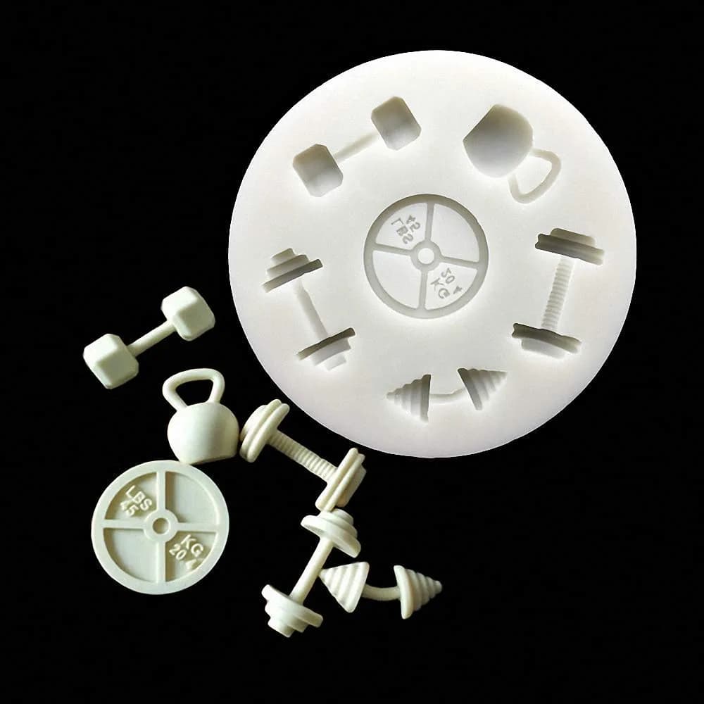 Fewo Dumbbell Silicone Mold 8.89cm (3.5in) | Tiny Cavities for Crafting - view 2