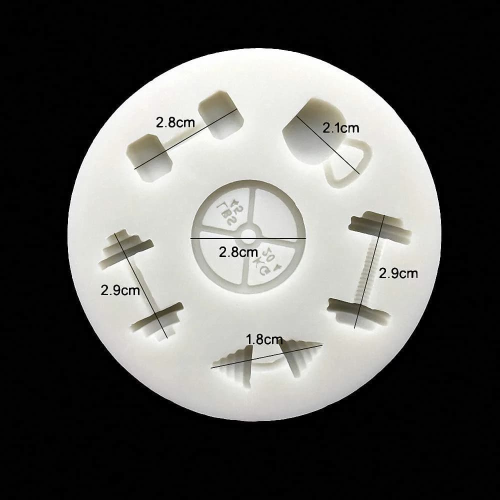 Fewo Dumbbell Silicone Mold 8.89cm (3.5in) | Tiny Cavities for Crafting - view 3