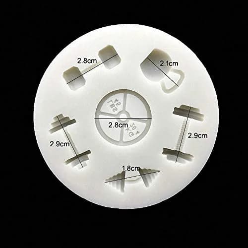 Fewo Dumbbell Silicone Mold 8.89cm (3.5in) | Tiny Cavities for Crafting thumbnail 3