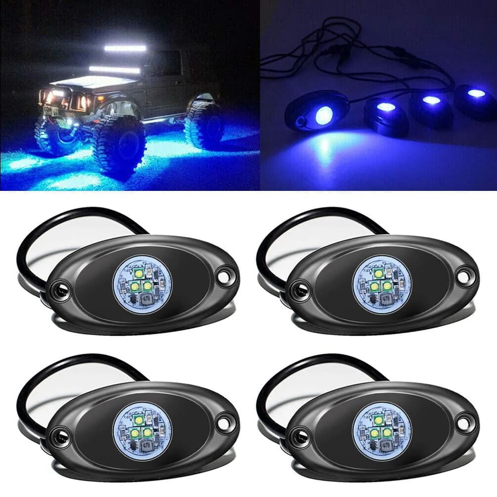 FABOOD F 12V Vehicle Accent Light | Waterproof Blue LED Underglow for Offroad & Jeep (70-120 chars)