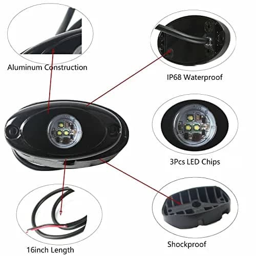 FABOOD F 12V Vehicle Accent Light | Waterproof Blue LED Underglow for Offroad & Jeep (70-120 chars) thumbnail 6