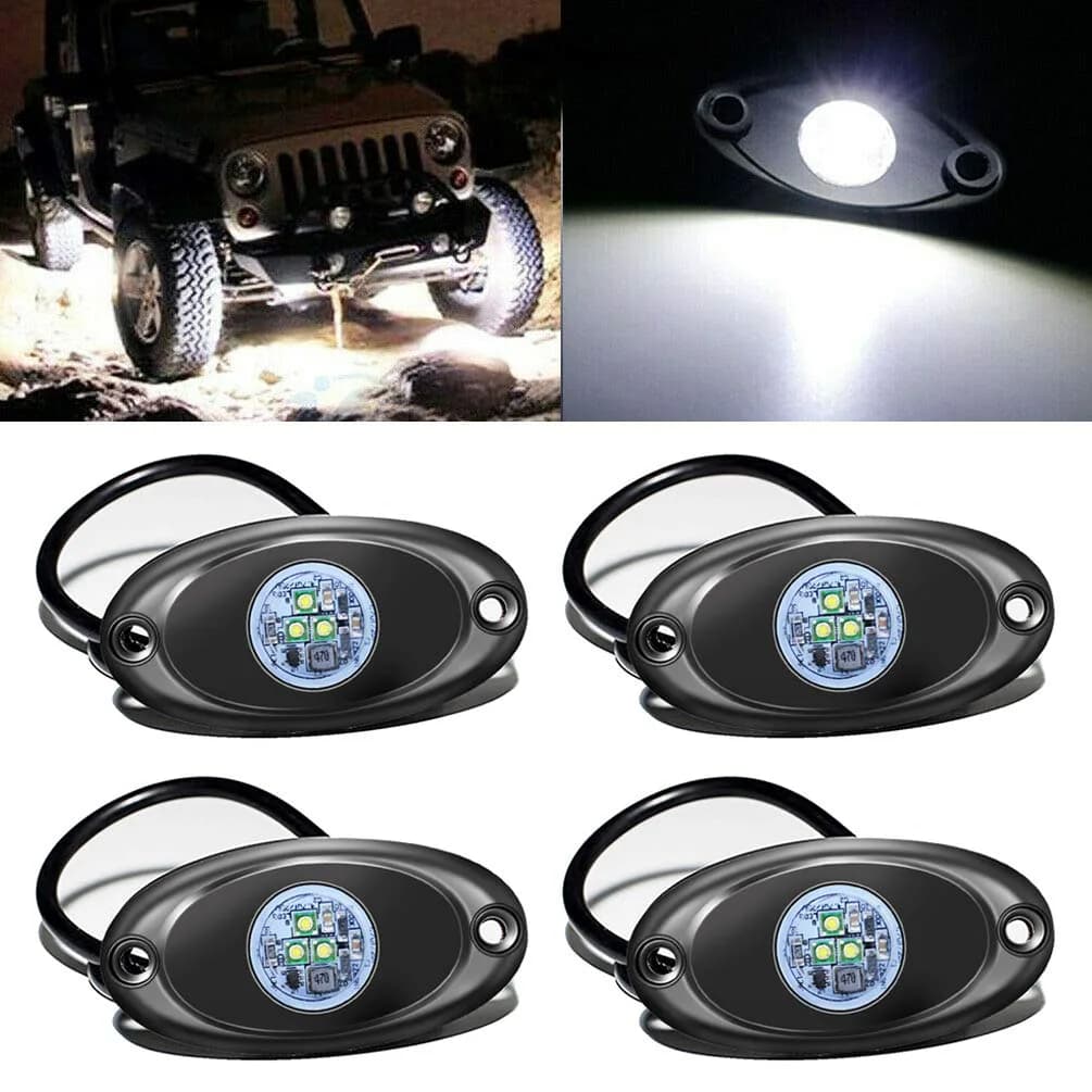 FABOOD F Vehicle Accent Light Pods | Waterproof 12V/24V White LED Underbody Glow