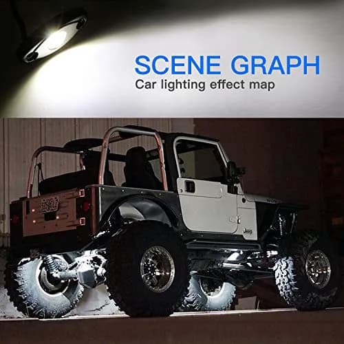 FABOOD F Vehicle Accent Light Pods | Waterproof 12V/24V White LED Underbody Glow thumbnail 2
