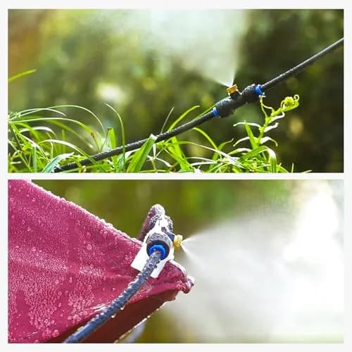 homenote Misting Cooling System 59FT (18M) | 20 Brass Nozzles, 3/4" Adapter, Outdoor Mister for Patio, Garden, Greenhouse thumbnail 4