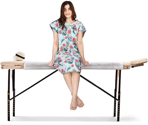 Utopia Care Women's Hospital Gown Floral Blue Small-Medium | Easy Access Snap Front & Back Coverage thumbnail 5