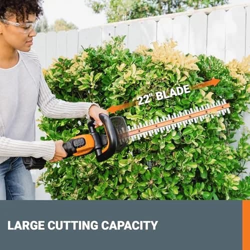 WORX WG931 20V Cordless String Trimmer, 360 CFM Blower & 22" Hedge Trimmer Combo Kit | 2 Batteries Included thumbnail 5