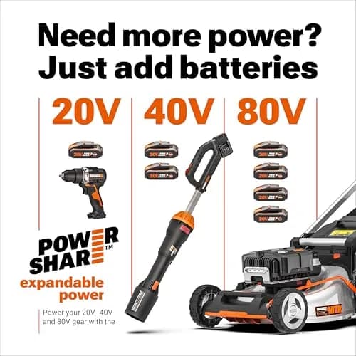 WORX WG931 20V Cordless String Trimmer, 360 CFM Blower & 22" Hedge Trimmer Combo Kit | 2 Batteries Included thumbnail 8