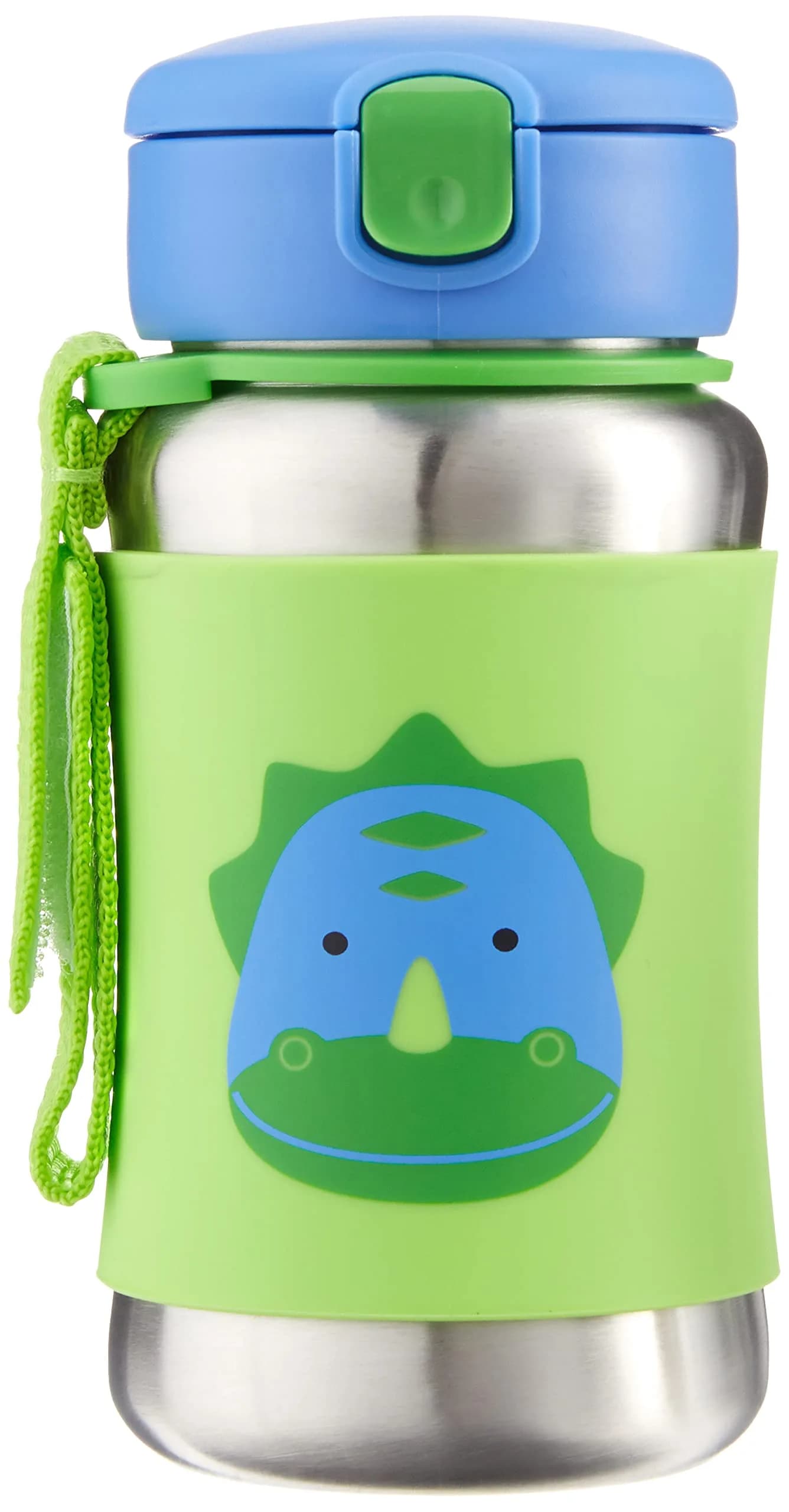 Skip Hop Toddler Sippy Cup - Zoo Stainless Steel Straw Bottle, Dino, 350ml (12 oz) - view 2
