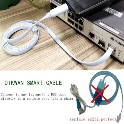 OIKWAN USB to RJ45 Console Cable 3m (10ft) Blue | FTDI Chip for Cisco Routers & Switches thumbnail 2