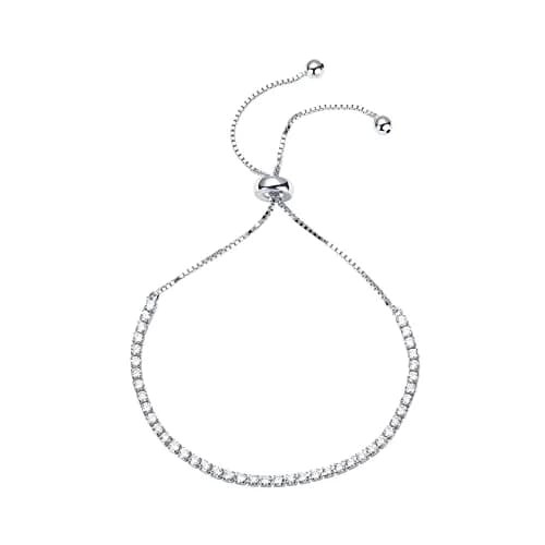 PAVOI Classic Tennis Bracelet for Women, White Gold Plated 23cm (9.5 Inch) | Sparkles with AAAAA Cubic Zirconia thumbnail 1