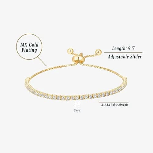 PAVOI Classic Tennis Bracelet for Women, White Gold Plated 23cm (9.5 Inch) | Sparkles with AAAAA Cubic Zirconia thumbnail 3