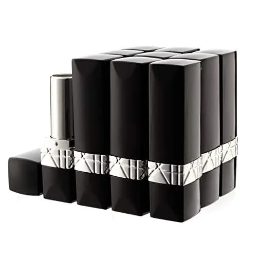 Allwon 10Pcs Black Empty Lipstick Tubes DIY Lip Balm Container | Rectangle Tube for Custom Lipstick (approx 75mm x 20mm) thumbnail 1