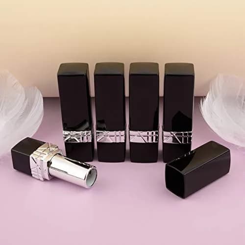 Allwon 10Pcs Black Empty Lipstick Tubes DIY Lip Balm Container | Rectangle Tube for Custom Lipstick (approx 75mm x 20mm) thumbnail 3