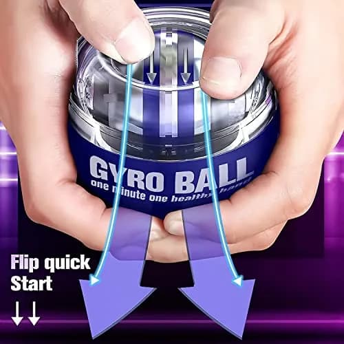 GOZATO Auto-Start Wrist Power Gyro Ball with LED Lights, Wrist Strengthener and Forearm Exerciser 358g (0.79lb) | Grips & Strengthens Arms thumbnail 2