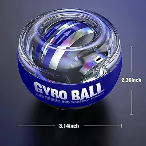 GOZATO Auto-Start Wrist Power Gyro Ball with LED Lights, Wrist Strengthener and Forearm Exerciser 358g (0.79lb) | Grips & Strengthens Arms thumbnail 3