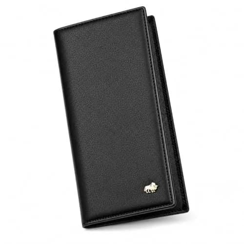 BISON DENIM Long Bifold Wallet for Men with AirTag Holder, RFID Genuine Leather, 19.05cm (7.5in) | Organized Everyday Carry thumbnail 1