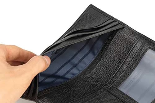 BISON DENIM Long Bifold Wallet for Men with AirTag Holder, RFID Genuine Leather, 19.05cm (7.5in) | Organized Everyday Carry thumbnail 8