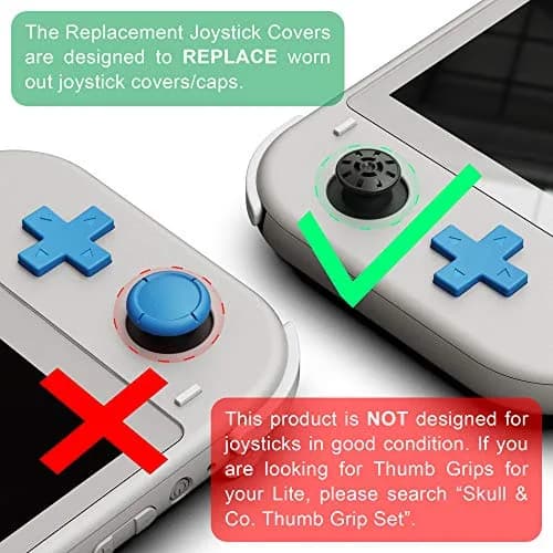 Skull & Co. Replacement Joystick Covers for Switch Lite (Lite Gray) | Easy Install thumbnail 5