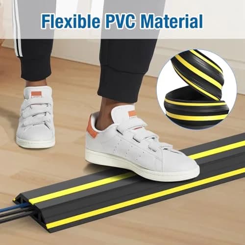 Eapele Heavy Duty Floor Cable Cover Protector 3.03" Wide x 10 ft Long | Prevents Trip Hazards thumbnail 6