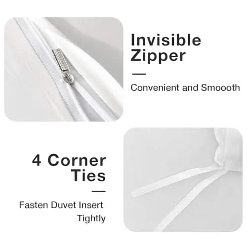 Vaulia Microfiber Duvet Cover Set Twin | Soft, Breathable, Zipper Closure for Easy Use thumbnail 3