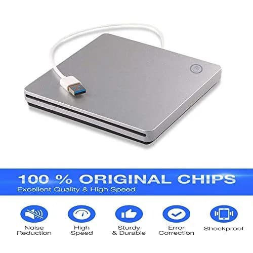 Xglysmyc External 3D Blu Ray DVD Drive Silver | USB 3.0 & Type-C Slot-in Blu-ray Player (340g) thumbnail 4