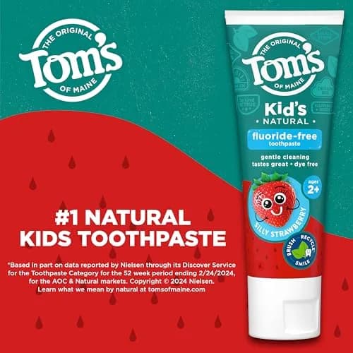 Tom's of Maine Kids Fluoride-Free Toothpaste Silly Strawberry 15.3 oz (434 g) | Dermatologist Tested thumbnail 2