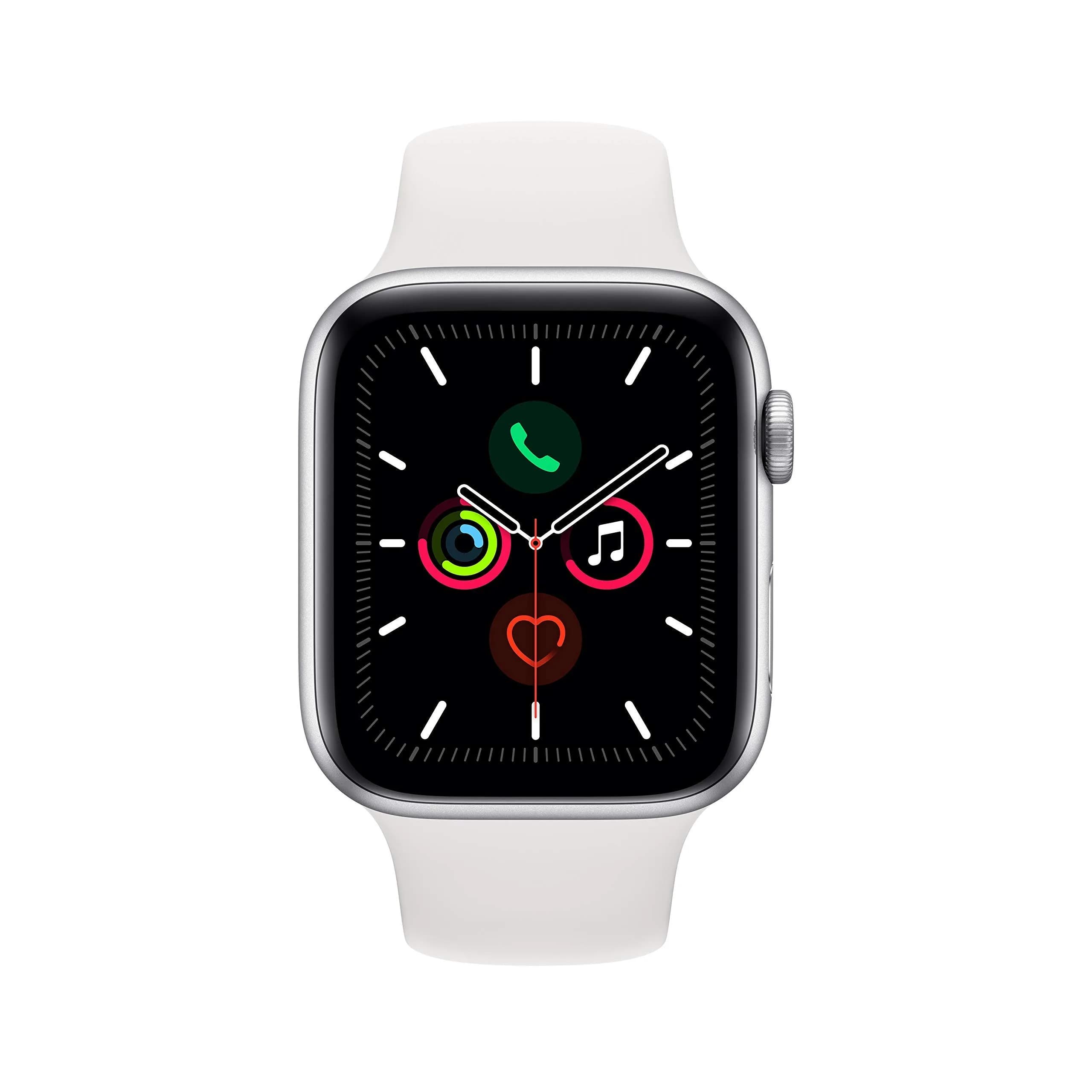 Apple Watch Series 5 (GPS + Cellular, 44MM) Silver Aluminum Case with White Sport Band | Always-On Retina Display - view 2