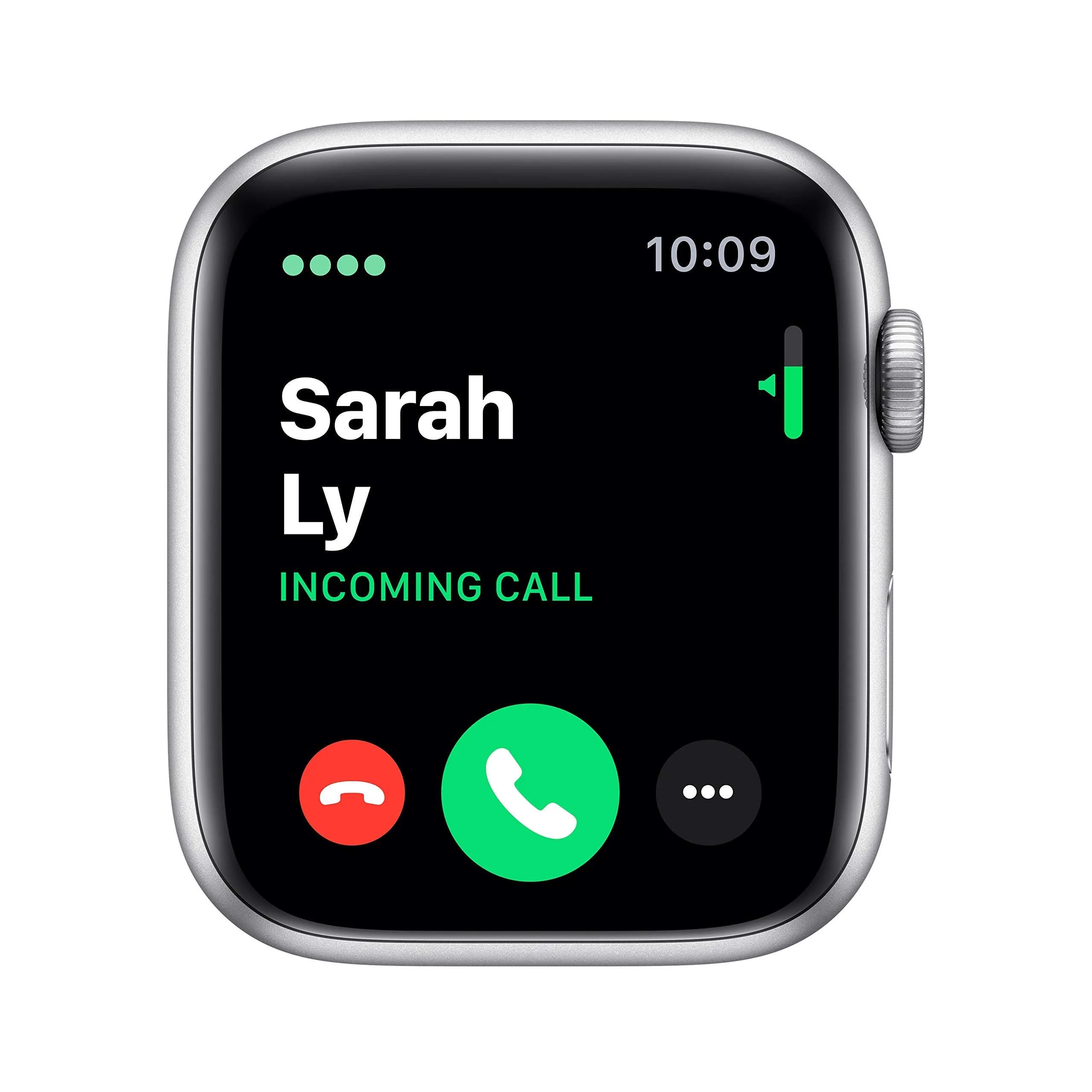 Apple Watch Series 5 (GPS + Cellular, 44MM) Silver Aluminum Case with White Sport Band | Always-On Retina Display - view 3