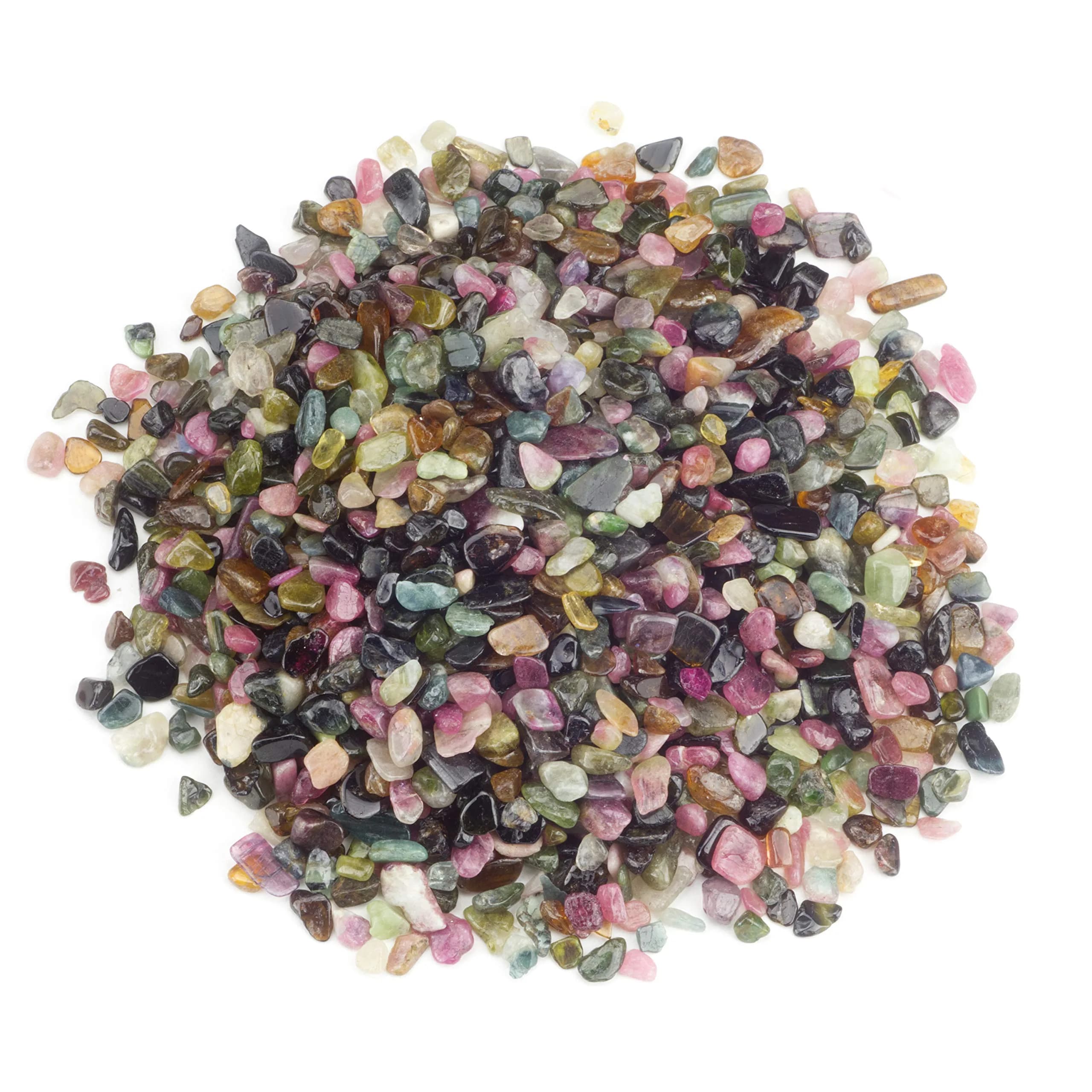 Cherry Tree Collection 1/2 lb Polished Multi Tourmaline Gemstone Chips | Natural, Irregular Shapes, 5-8mm — Multi Tourmaline
