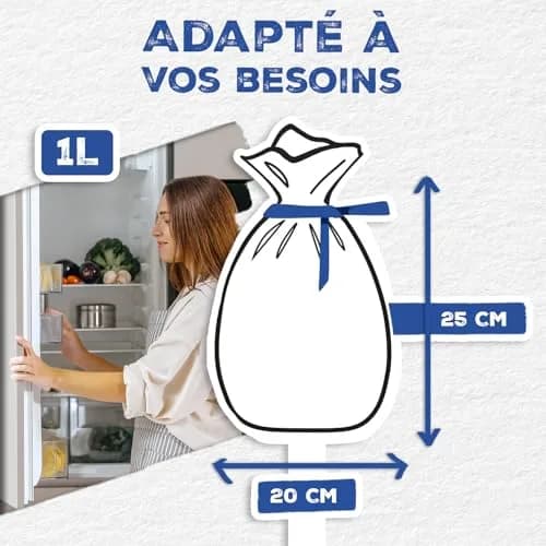 Alfapac Freezer Bags with Ties 1L (50 Count) | Renewable Plant Material, Made in France thumbnail 4