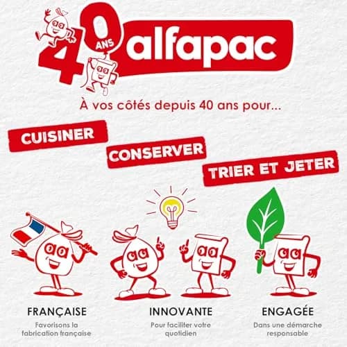 Alfapac Freezer Bags with Ties 1L (50 Count) | Renewable Plant Material, Made in France thumbnail 6