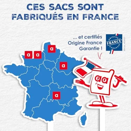 Alfapac Freezer Bags with Ties 1L (50 Count) | Renewable Plant Material, Made in France thumbnail 3