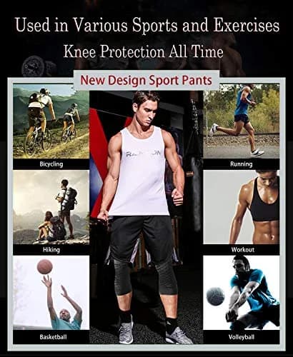 Unlimit Basketball Pants with Knee Pads | Compression & Protection for Men (L) thumbnail 5