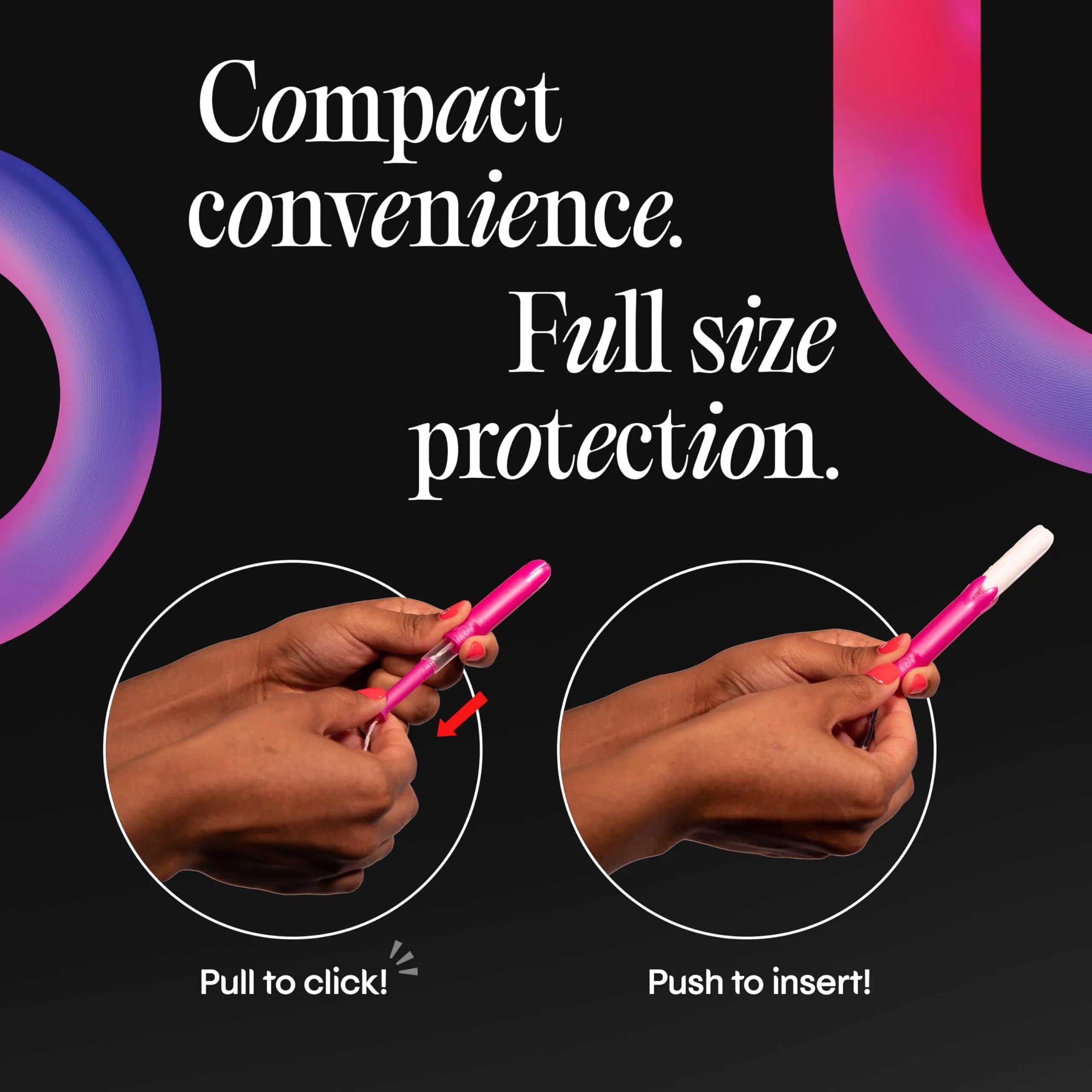 U by Kotex Click Compact Tampons Super Absorbency 128 Count | Gynecologist-Tested, OEKO TEX Certified - view 6