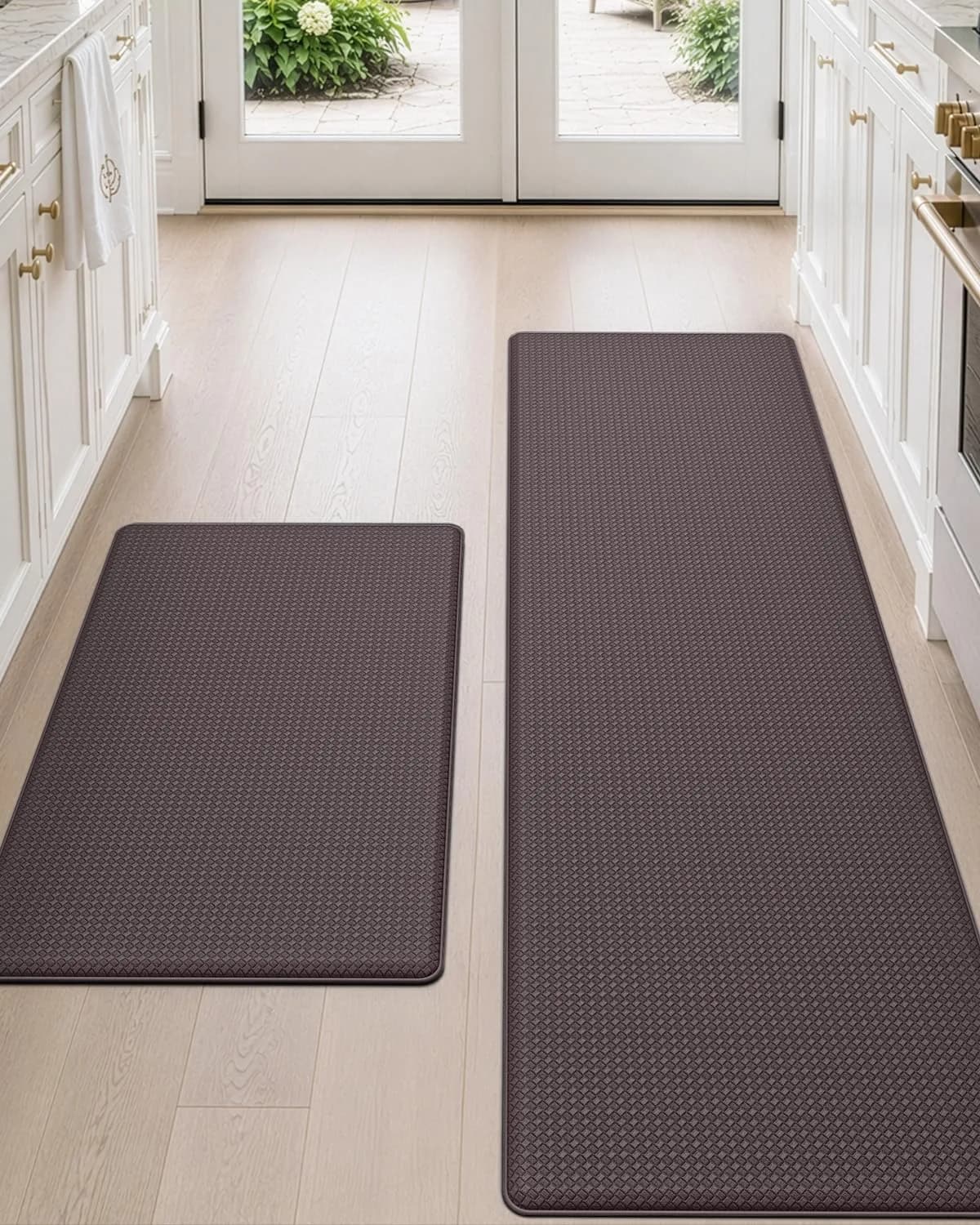 DEXI Anti Fatigue Kitchen Floor Mats Runner Set - 17x29+17x59 Brown | Cushioned Comfort for Standing - main product image