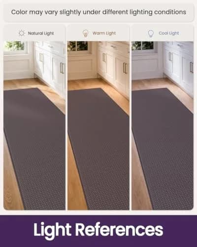 DEXI Anti Fatigue Kitchen Floor Mats Runner Set - 17x29+17x59 Brown | Cushioned Comfort for Standing thumbnail 6