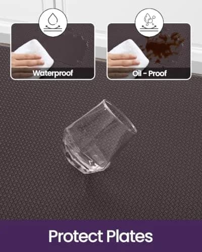 DEXI Anti Fatigue Kitchen Floor Mats Runner Set - 17x29+17x59 Brown | Cushioned Comfort for Standing thumbnail 8